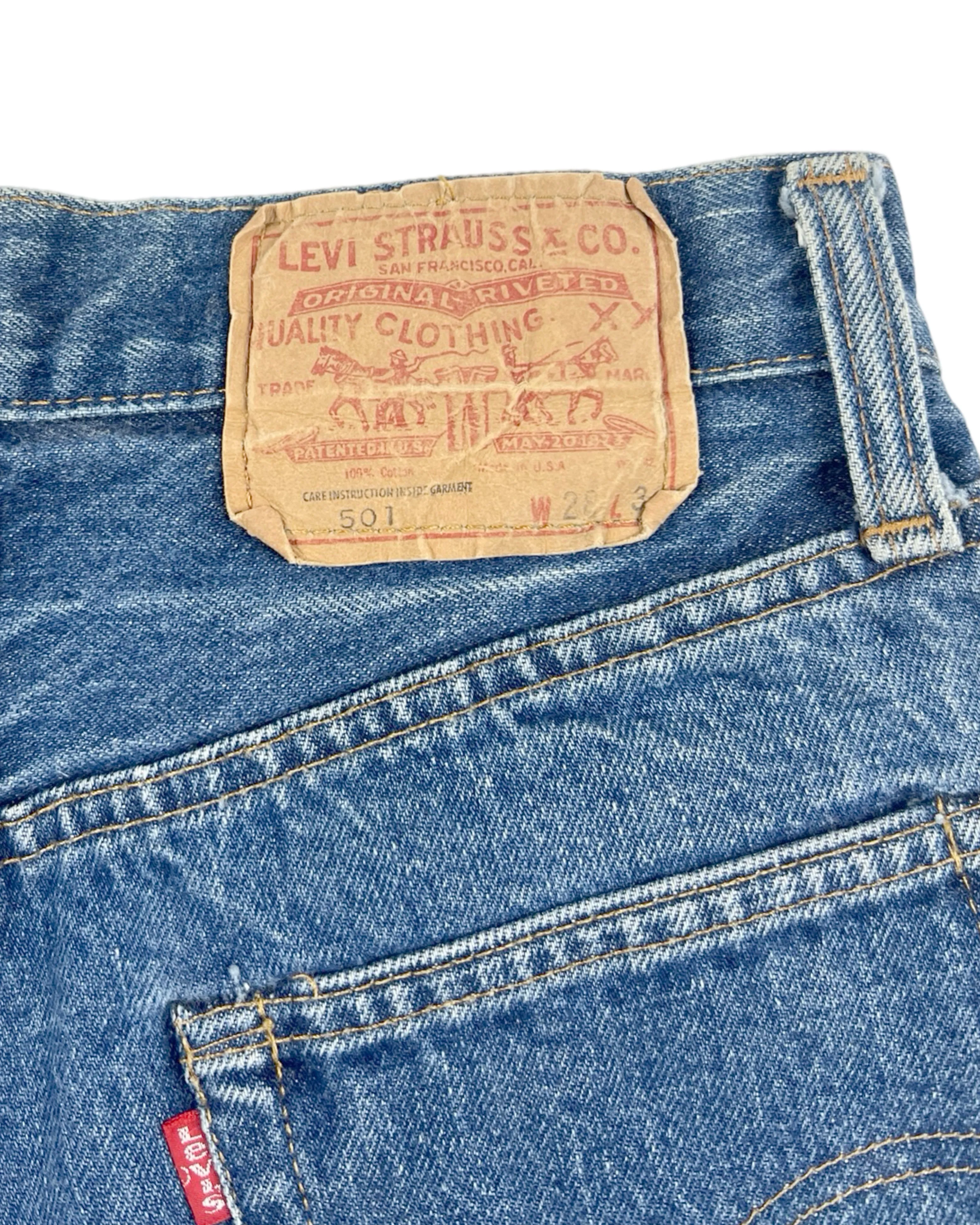 1970’s Levi's 501 Single Stitch Red Line Cut Off Denim Shorts