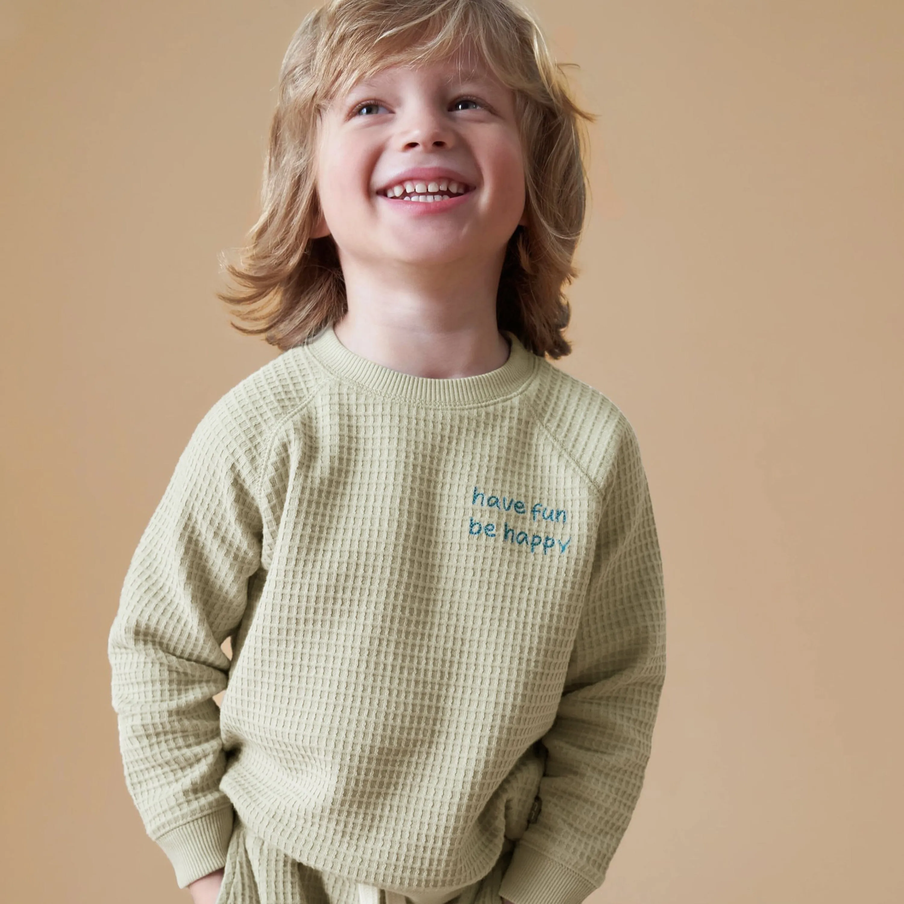 2-Piece Infant & Toddler Boys Light Green Long Sleeve Top and Shorts Set