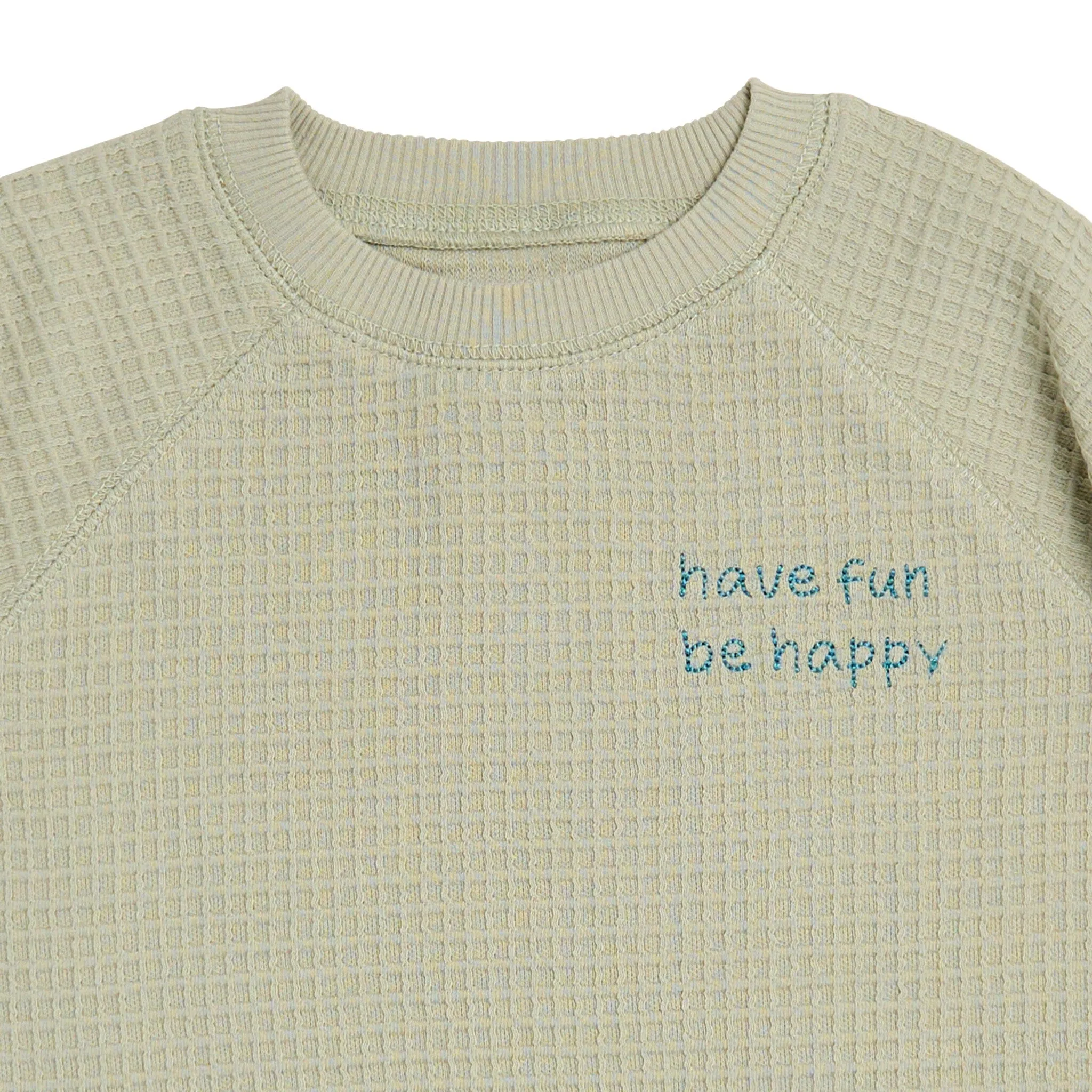 2-Piece Infant & Toddler Boys Light Green Long Sleeve Top and Shorts Set