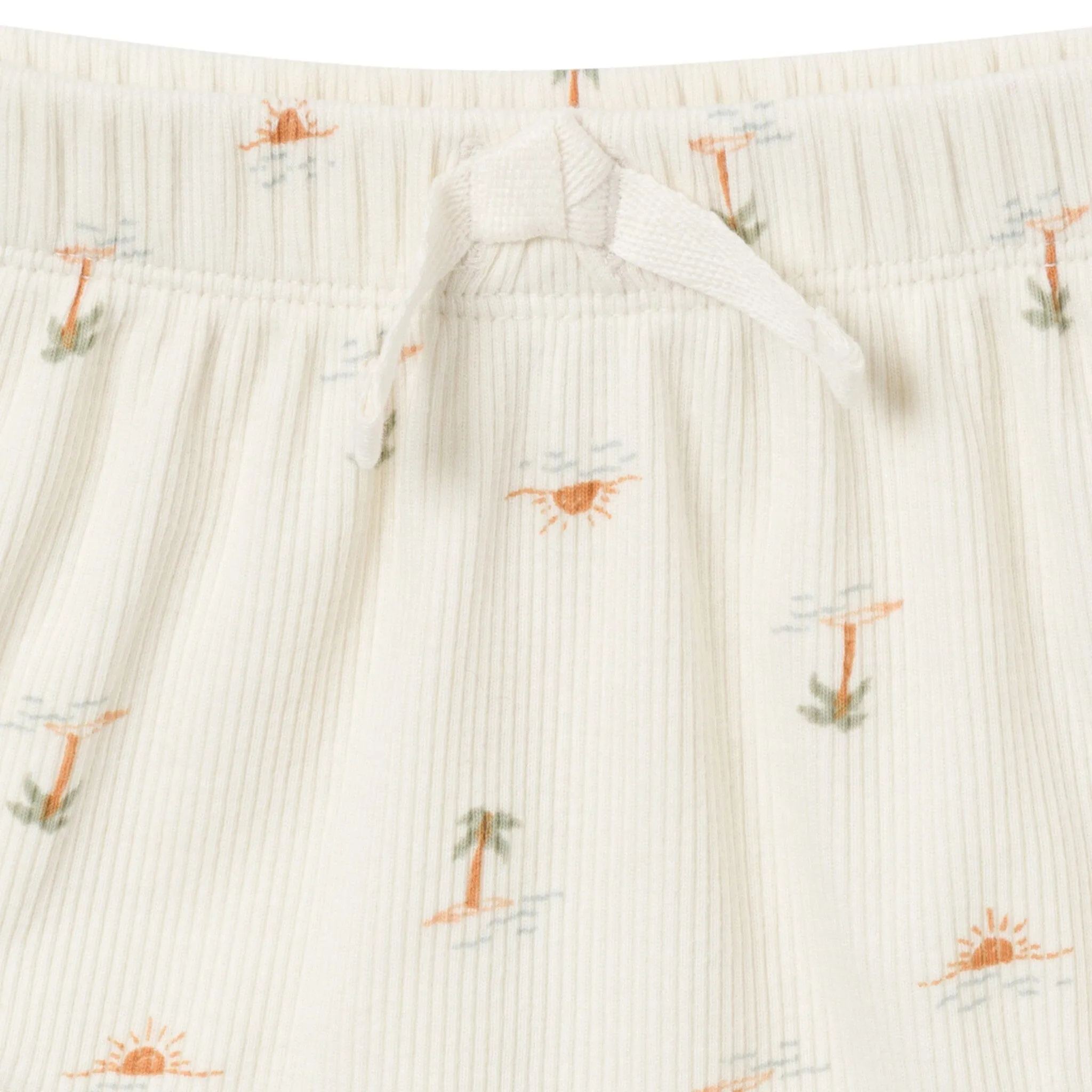 4-Piece Baby Neutral Ivory Mini Island Short Sleeve Bodysuits and Shorts Set