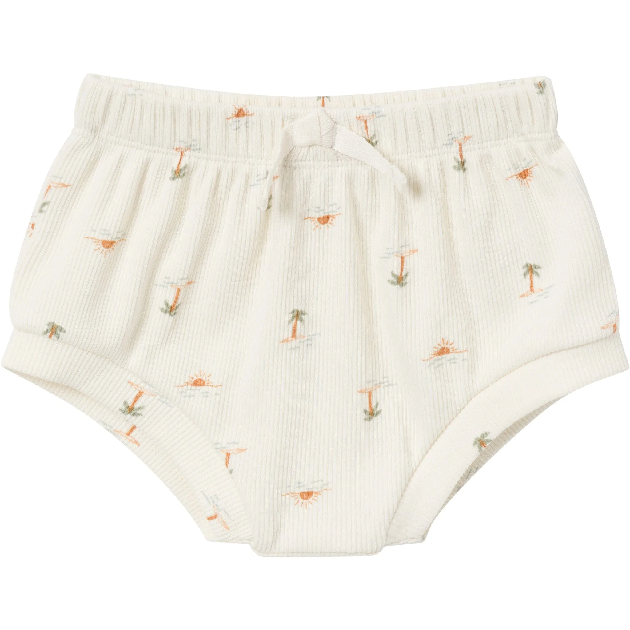 4-Piece Baby Neutral Ivory Mini Island Short Sleeve Bodysuits and Shorts Set