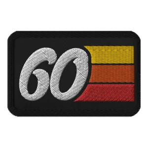 60 - 1960 Retro Groovy Birthday Year Embroidered patches