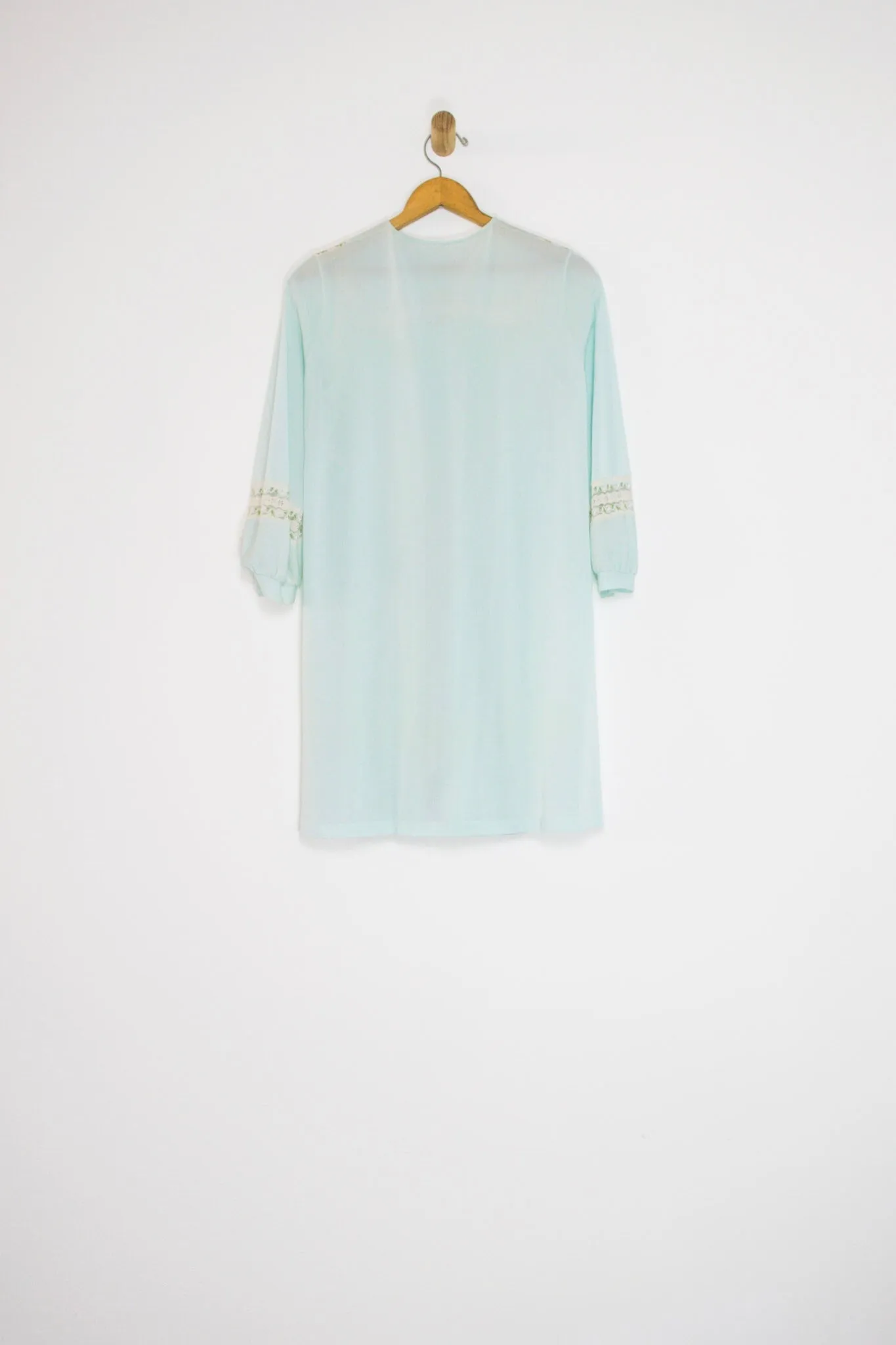 60's BLUE PEIGNOIR ROBE/DUSTER / SMALL
