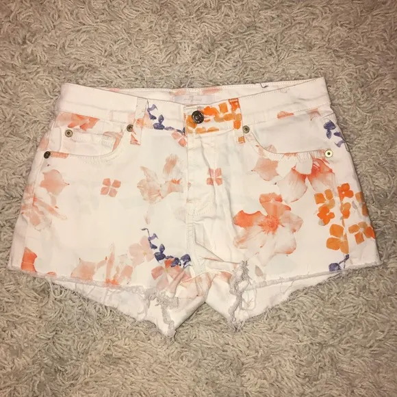 7 For All Mankind Women's Floral Cut Off Shorts