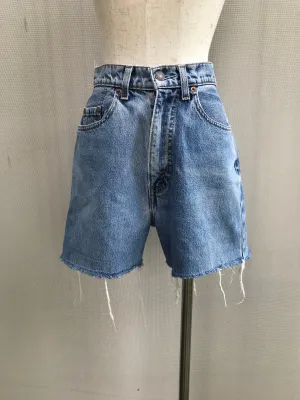 80s Classic Levi Strauss High Rise Acid-Wash Cropped Denim Shorts