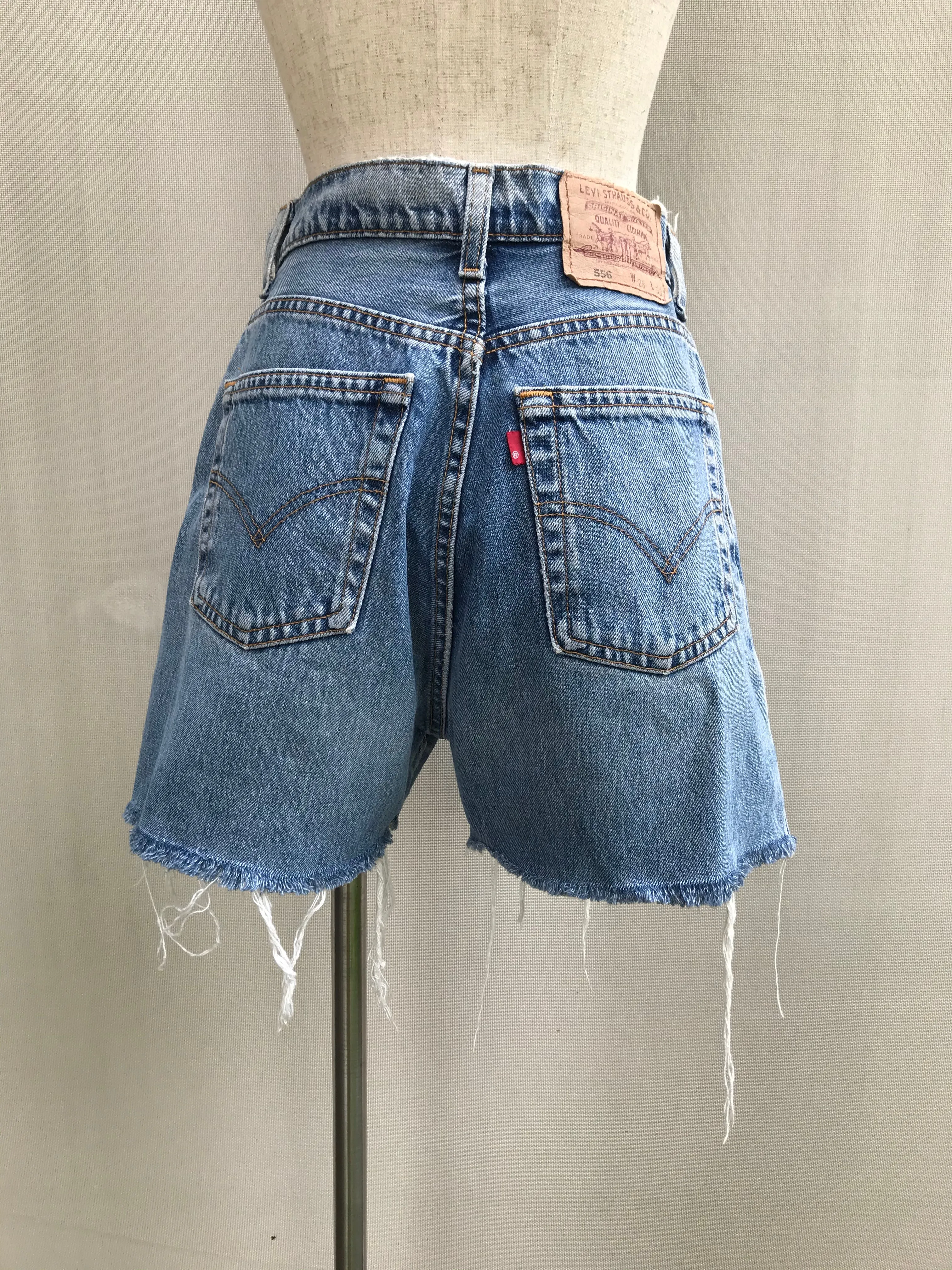 80s Classic Levi Strauss High Rise Acid-Wash Cropped Denim Shorts