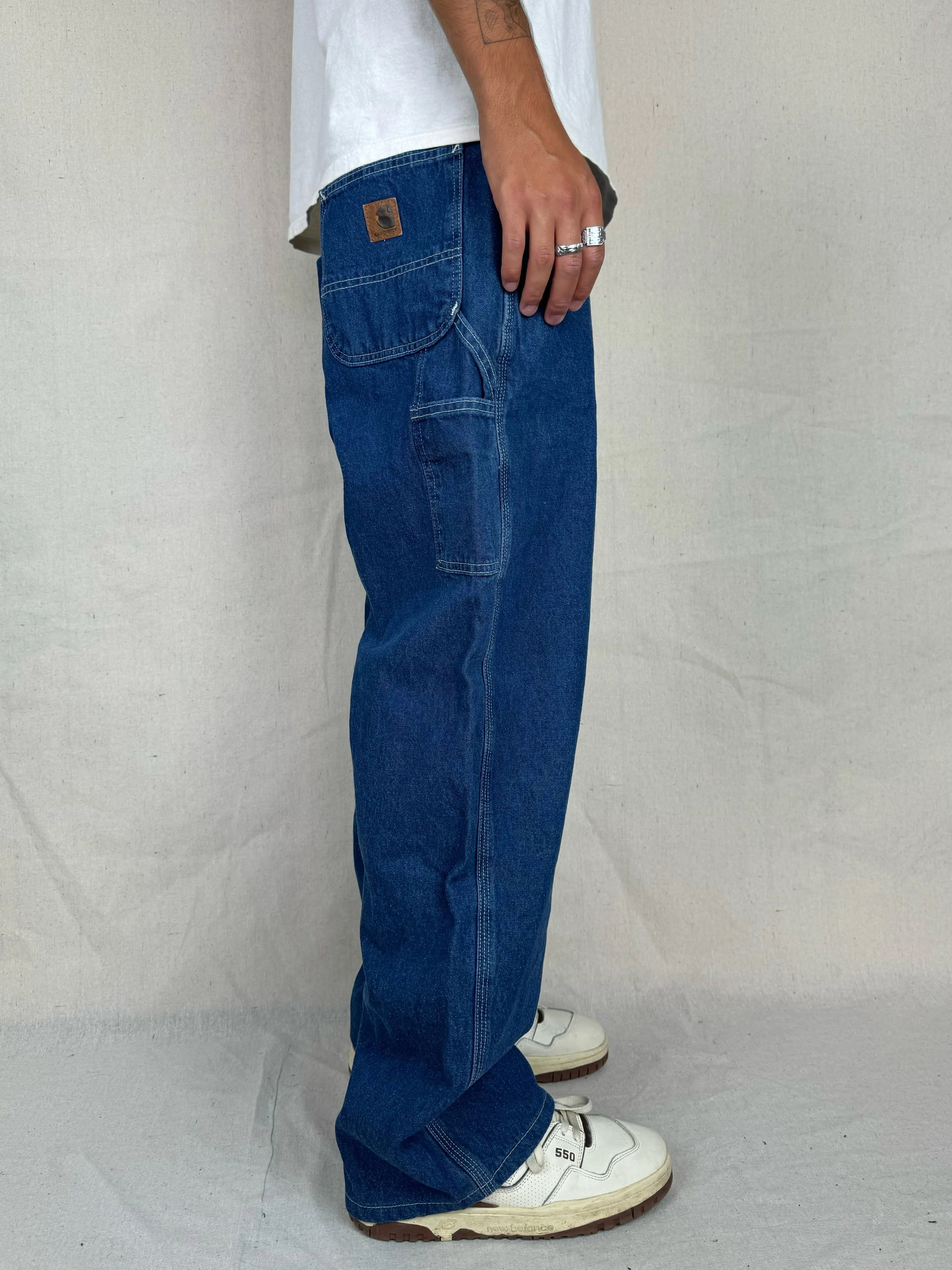 90's Carhartt Contrast Stitch Vintage Carpenter Jeans Size 33x31