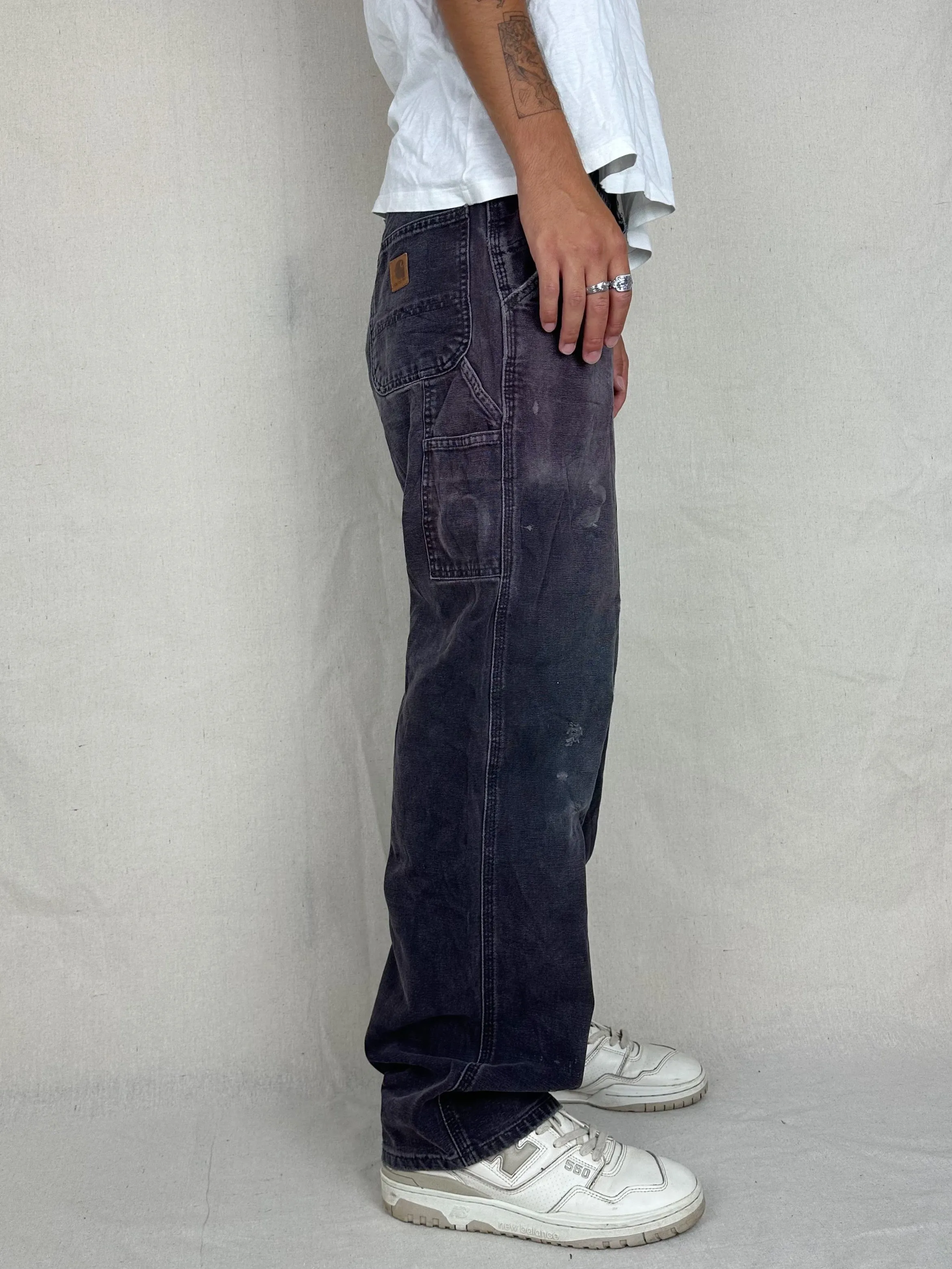 90's Carhartt Heavy Duty Vintage Carpenter Jeans Size 34x33