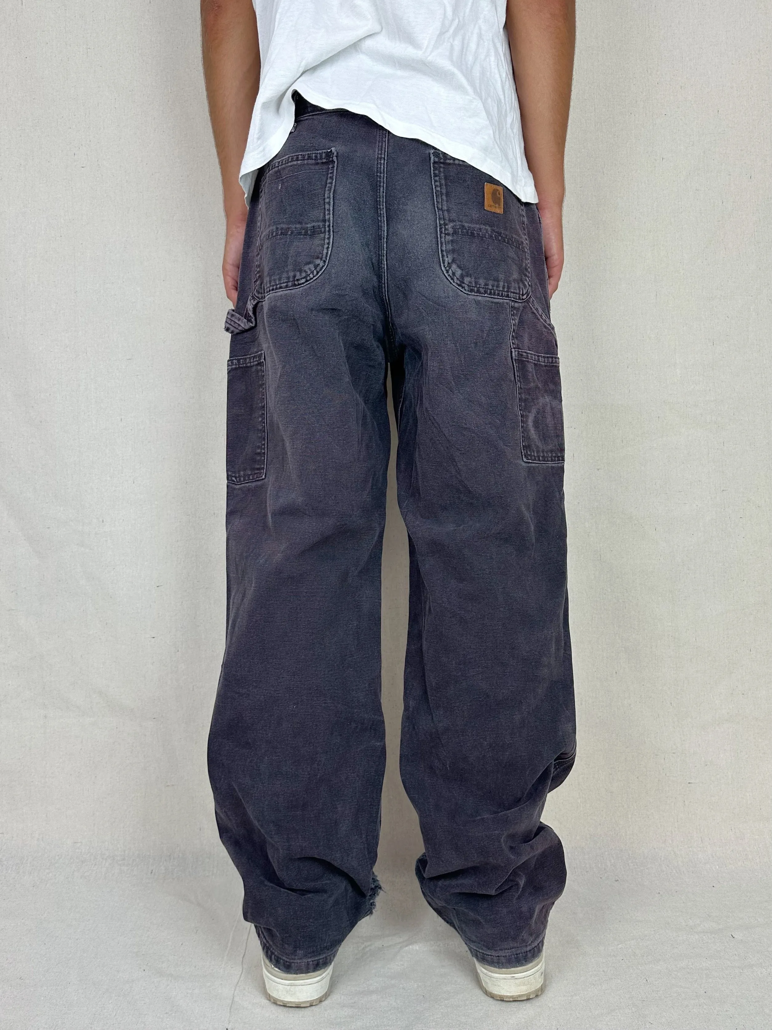 90's Carhartt Heavy Duty Vintage Carpenter Jeans Size 34x33