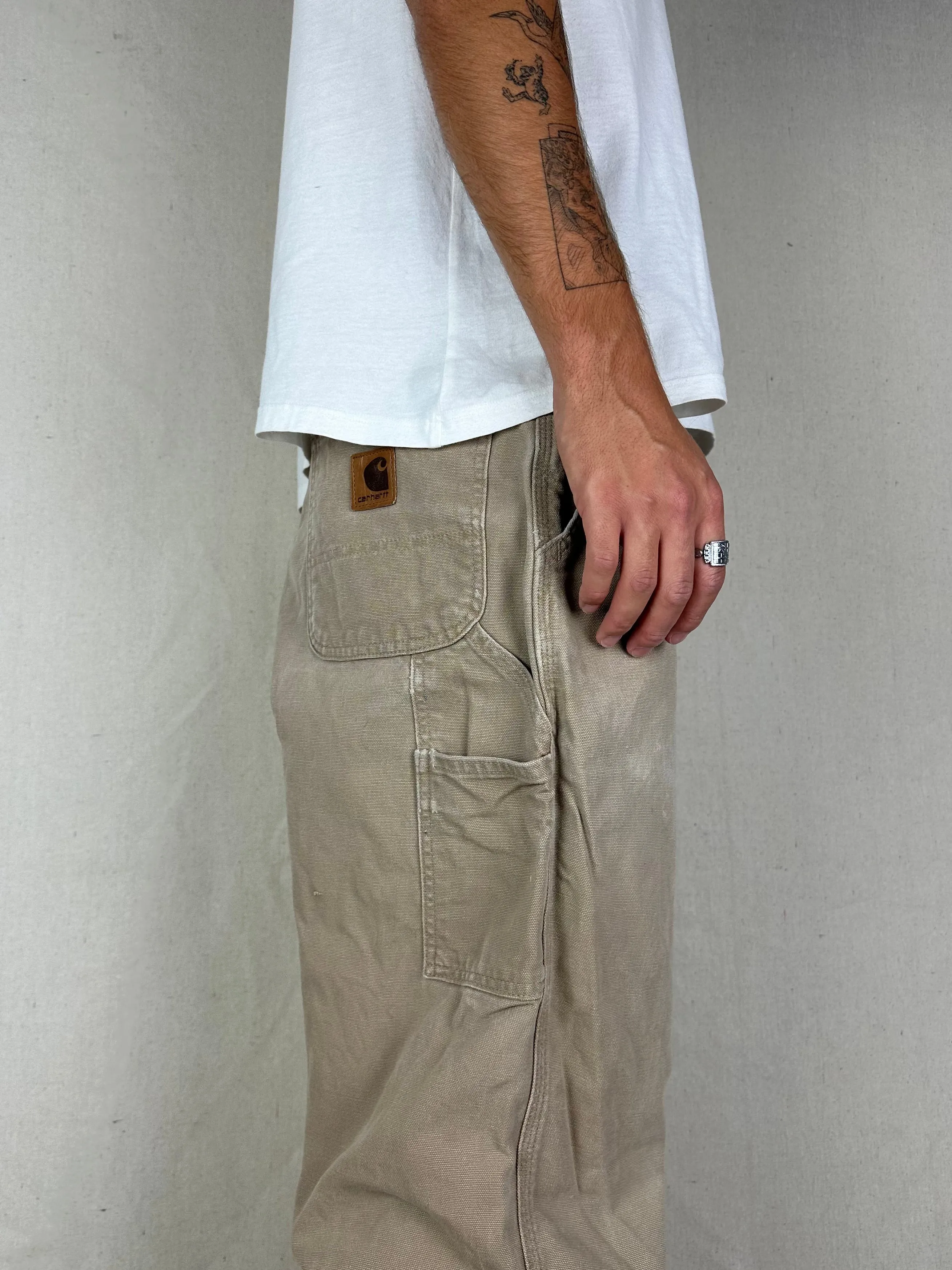 90's Carhartt Heavy Duty Vintage Carpenter Jeans Size 34x34