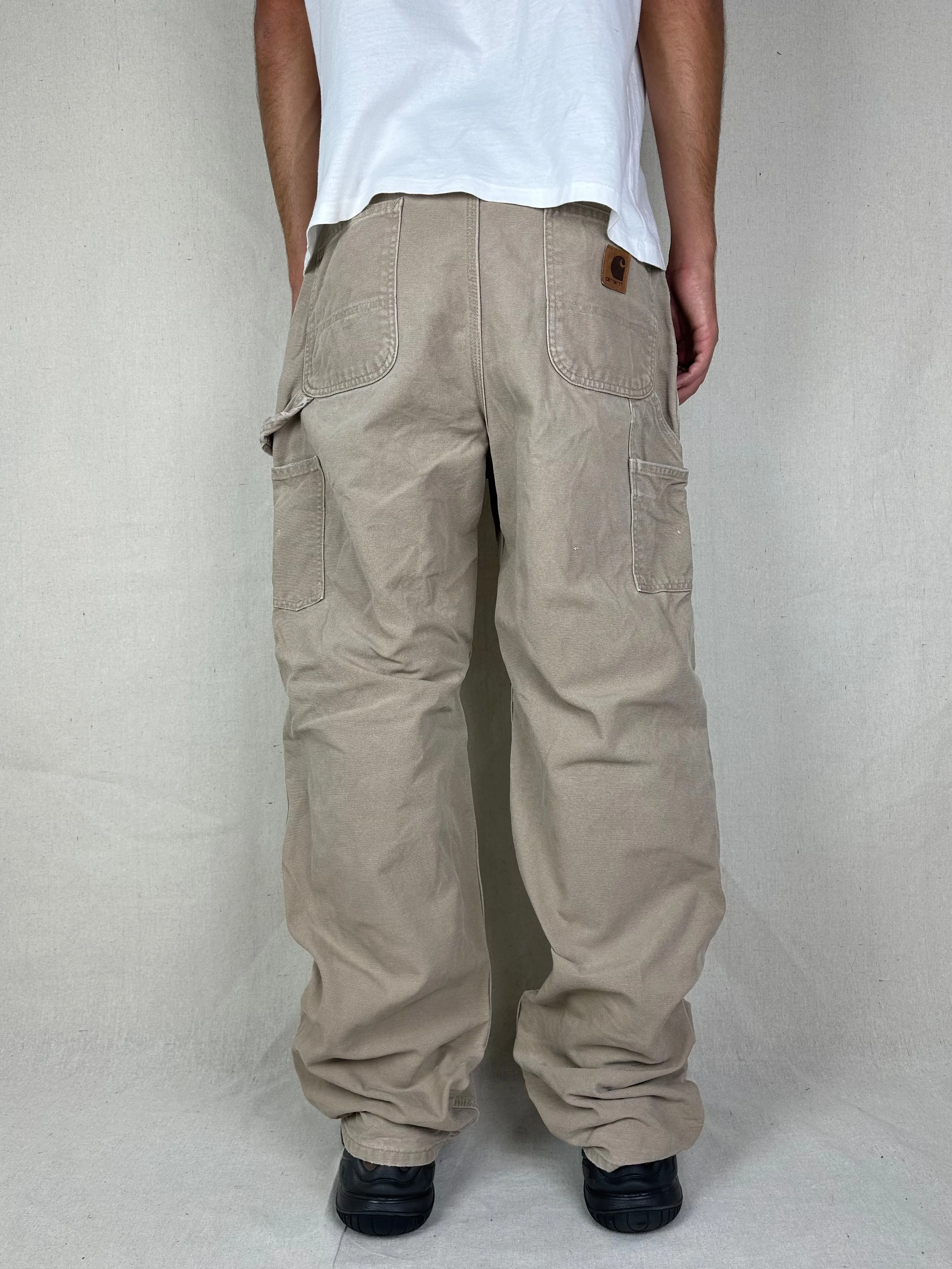90's Carhartt Heavy Duty Vintage Carpenter Jeans Size 34x34