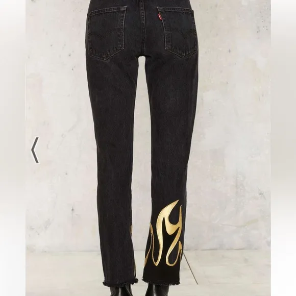 After Party by Nasty Gal Hang Fire Levi's 505 Jeans denim size 26‎