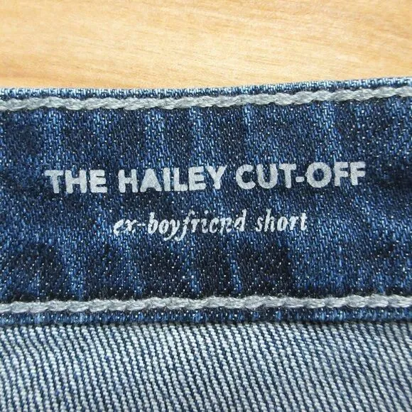 AG ADRIANO GOLDSCHMIED Hailey Cut Off Ex Boyfriend Shorts Sz 26 Blue Denim Jeans
