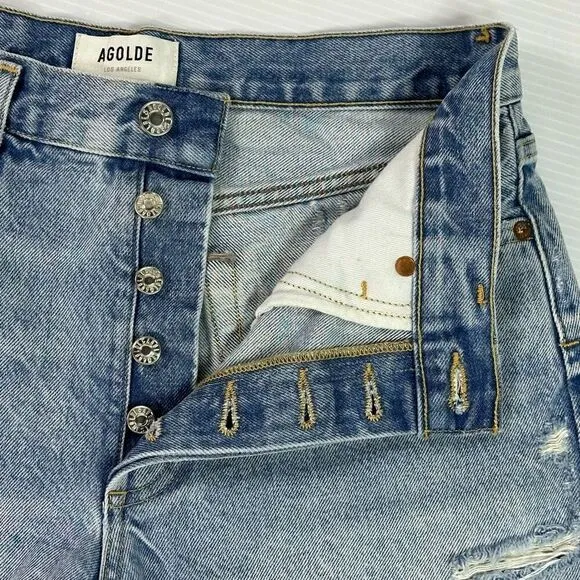 AGOLDE Parker Vintage Cut off Distressed Short in Swapmeet 27 Festival Cowgirl