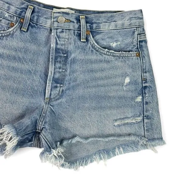 AGOLDE Parker Vintage Cut off Distressed Short in Swapmeet 27 Festival Cowgirl