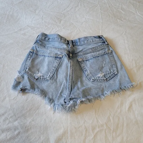 AGOLDE Shorts Womens 23 Blue Denim High Rise Vintage Parker Cut Offs Button Fly