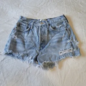 AGOLDE Shorts Womens 23 Blue Denim High Rise Vintage Parker Cut Offs Button Fly