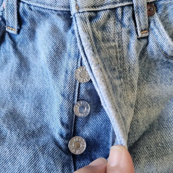AGOLDE Shorts Womens 23 Blue Denim High Rise Vintage Parker Cut Offs Button Fly