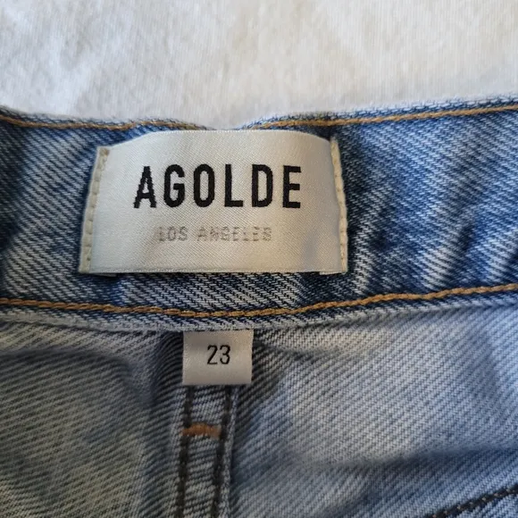 AGOLDE Shorts Womens 23 Blue Denim High Rise Vintage Parker Cut Offs Button Fly