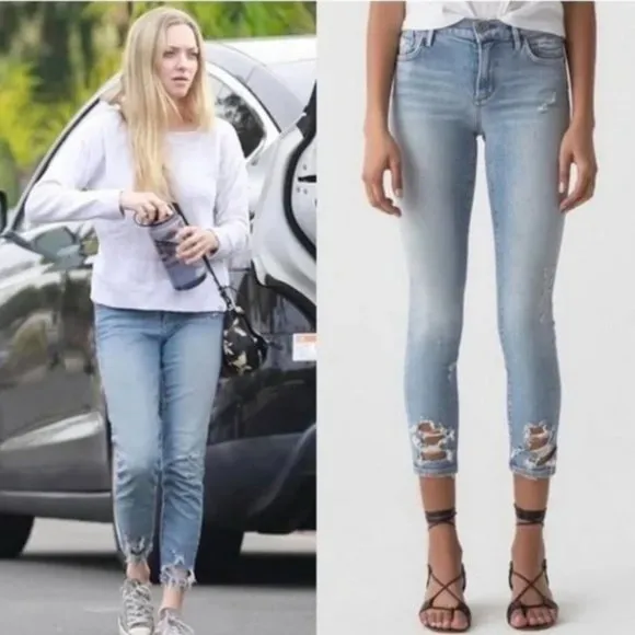 AGOLDE Sophie Mid-Rise Skinny Jean With Chewed Hem &amp; Waistband, 25