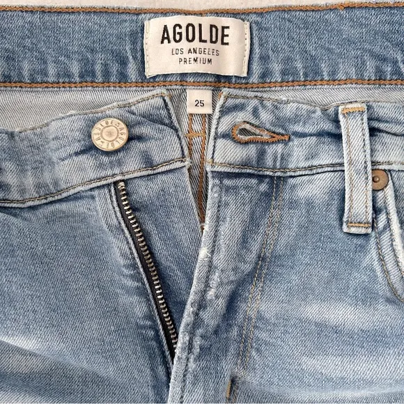 AGOLDE Sophie Mid-Rise Skinny Jean With Chewed Hem &amp; Waistband, 25