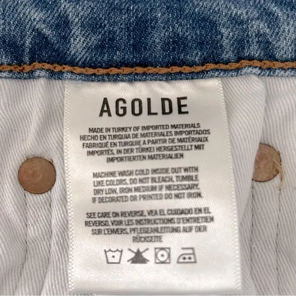 AGOLDE Sophie Mid-Rise Skinny Jean With Chewed Hem &amp; Waistband, 25
