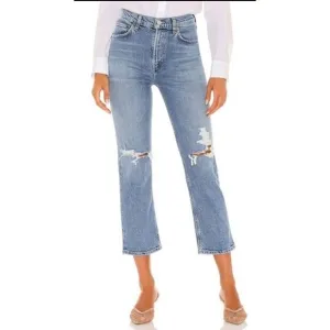Agolde Wilder Light Wash Distressed Mid-Rise Comfort Straight Leg Jeans sz 27
