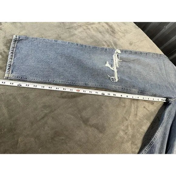 Agolde Wilder Light Wash Distressed Mid-Rise Comfort Straight Leg Jeans sz 27
