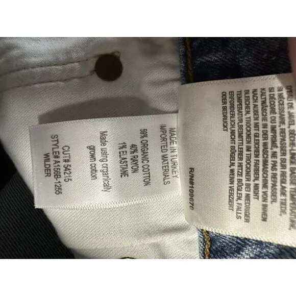 Agolde Wilder Light Wash Distressed Mid-Rise Comfort Straight Leg Jeans sz 27