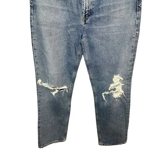 Agolde Wilder Light Wash Distressed Mid-Rise Comfort Straight Leg Jeans sz 27
