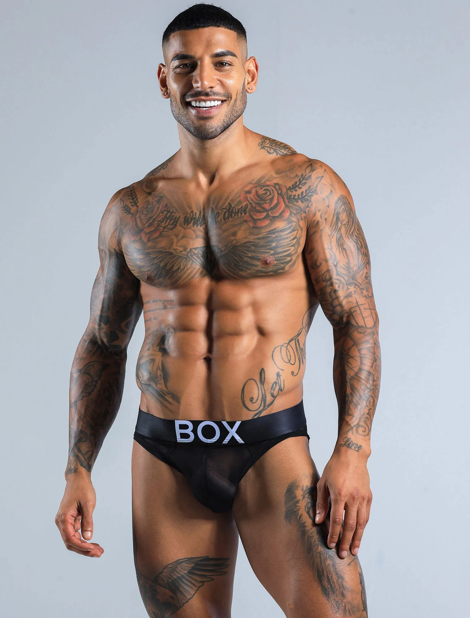 All Over Mesh Briefs - Black