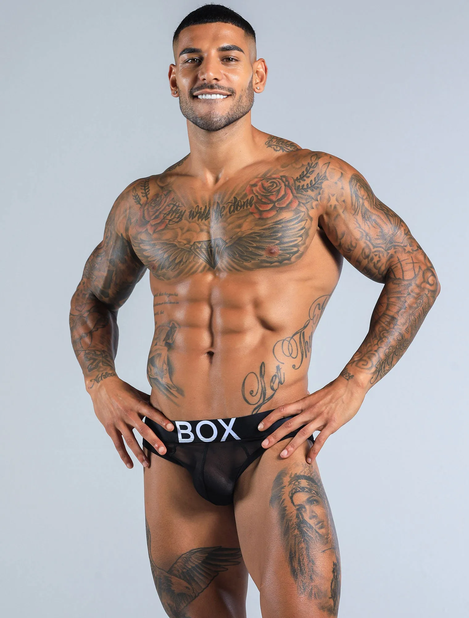 All Over Mesh Briefs - Black