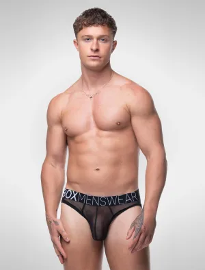 All Over Mesh Briefs - Black