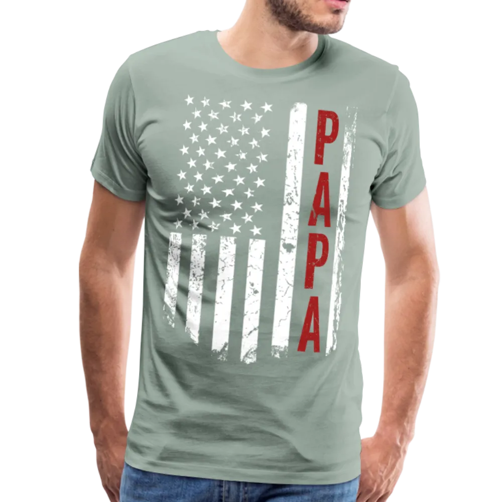 American Flag Papa Men's Premium T-Shirt (CK1900)