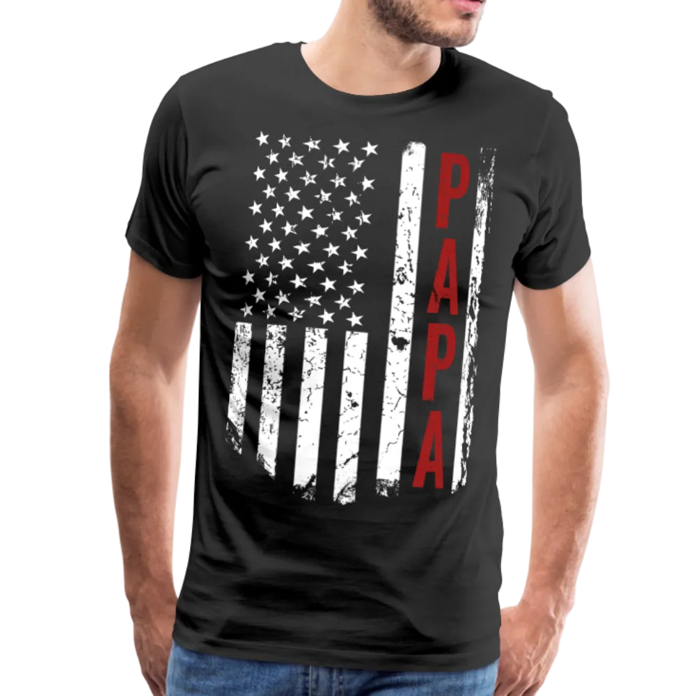 American Flag Papa Men's Premium T-Shirt (CK1900)