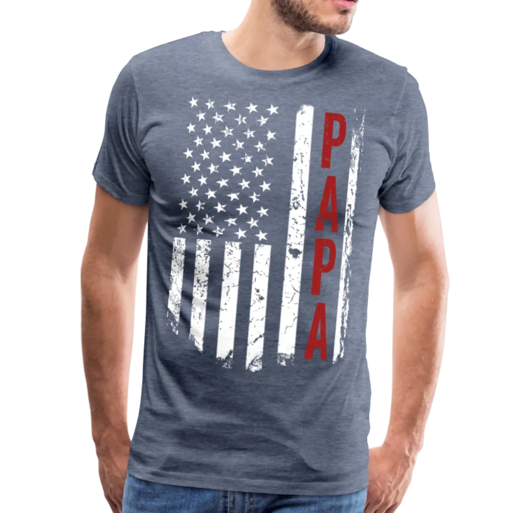 American Flag Papa Men's Premium T-Shirt (CK1900)