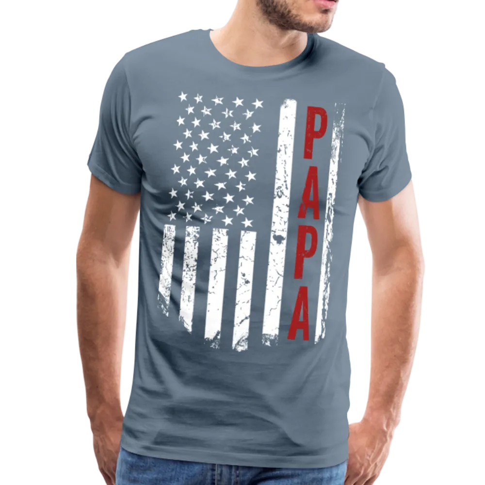 American Flag Papa Men's Premium T-Shirt (CK1900)