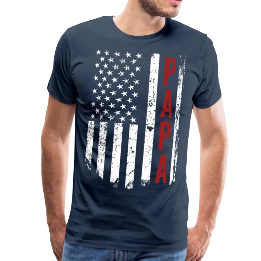 American Flag Papa Men's Premium T-Shirt (CK1900)