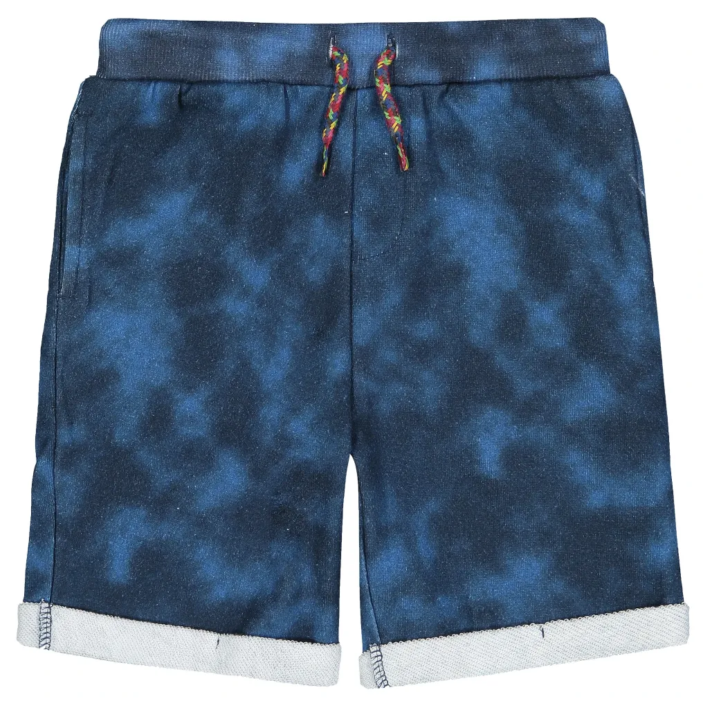 Andy & Evan Boys French Terry Shorts - Navy Tie Dye