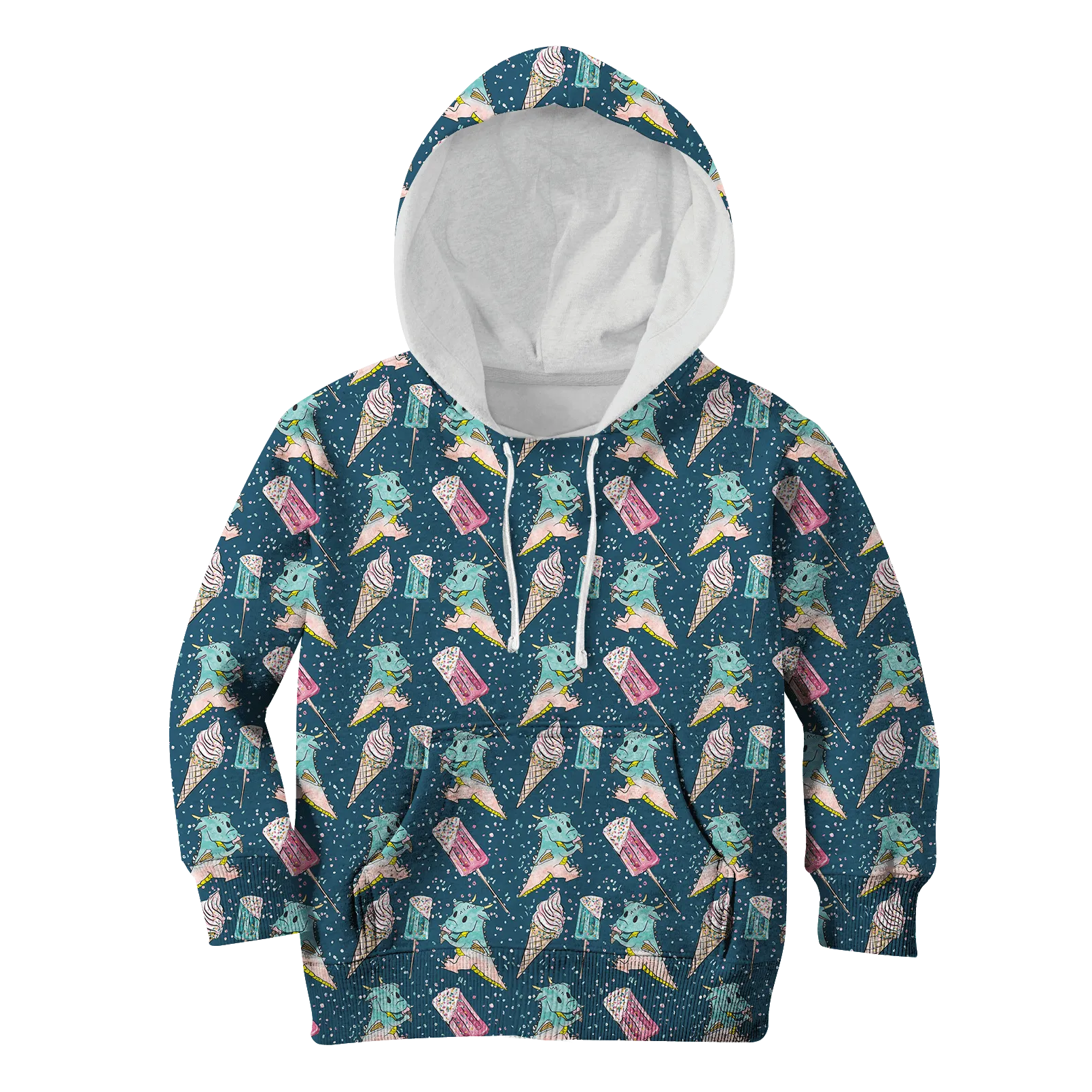 ANIMAL EATING ICE CREAM Kid Custom Cosplay Hoodies Apparel
