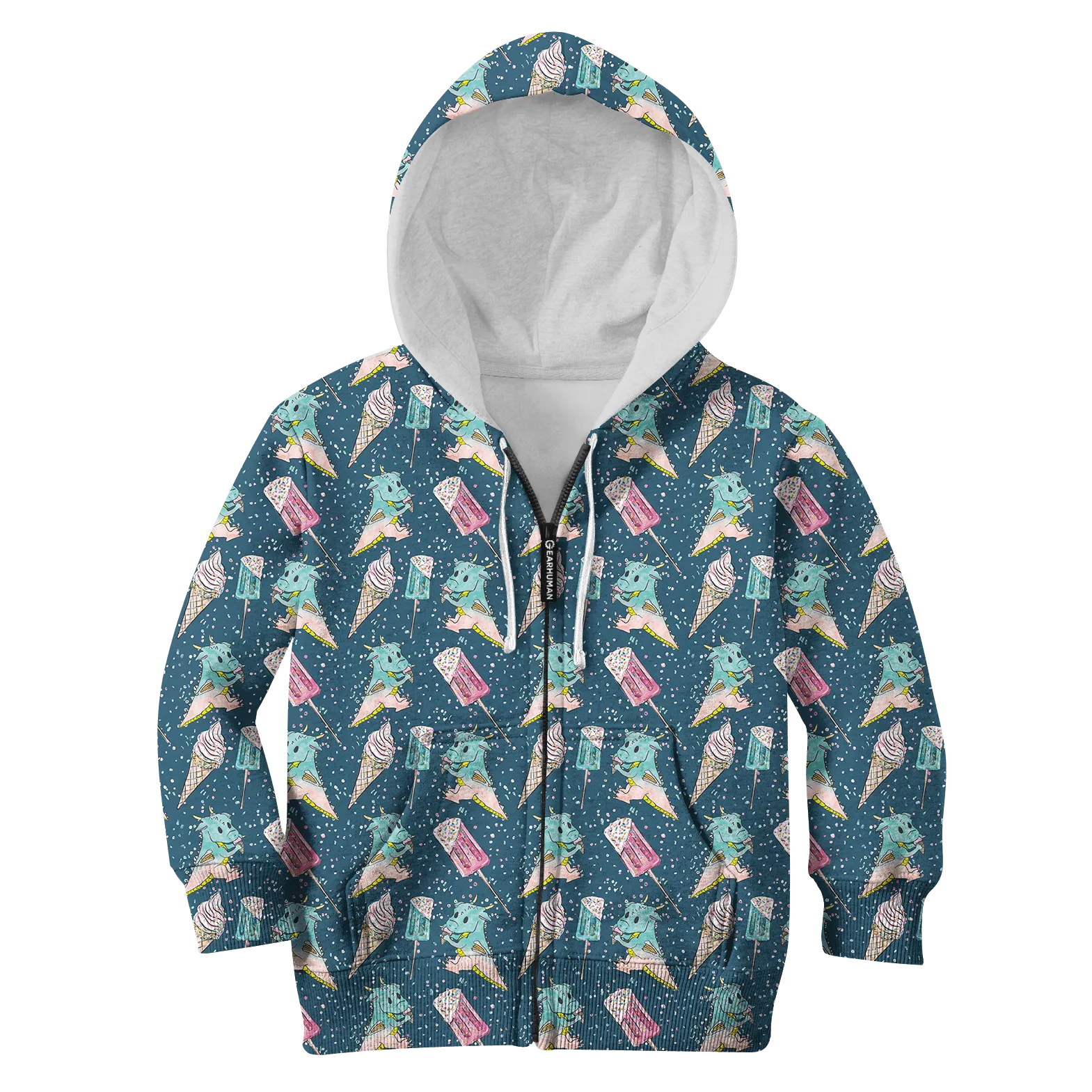 ANIMAL EATING ICE CREAM Kid Custom Cosplay Hoodies Apparel