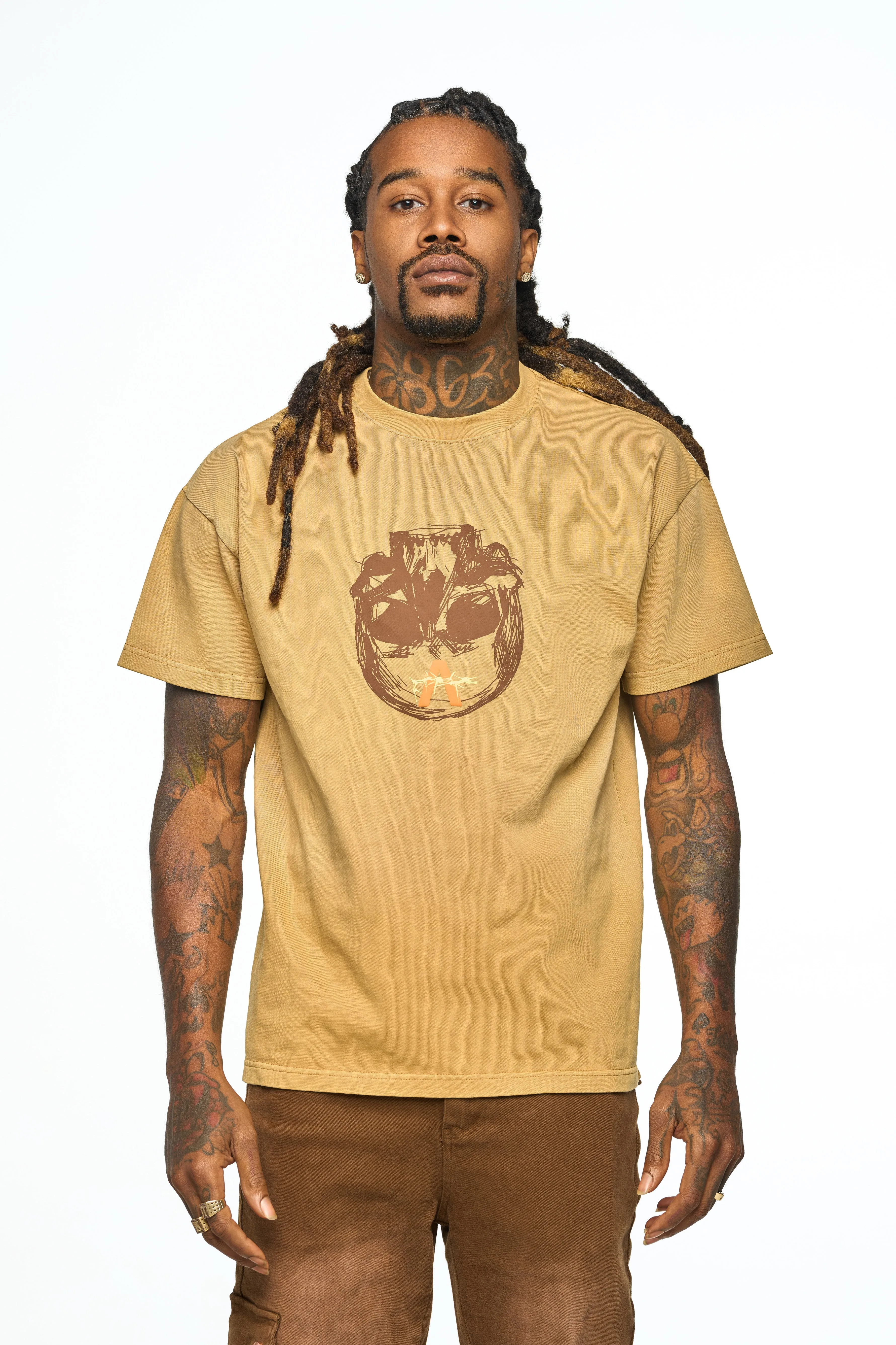 AOLOGNE LEFT STANDING TAN SS TEE (TAN)