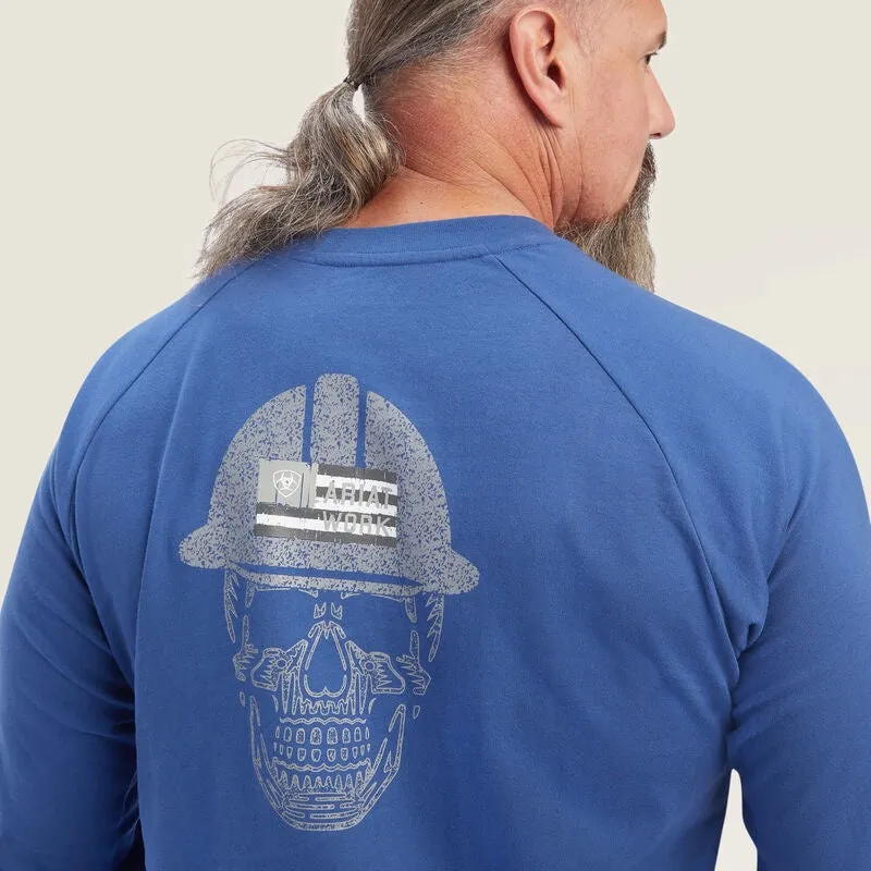 Ariat Rebar Roughneck Graphic LS T-Shirt True Blue-Alloy