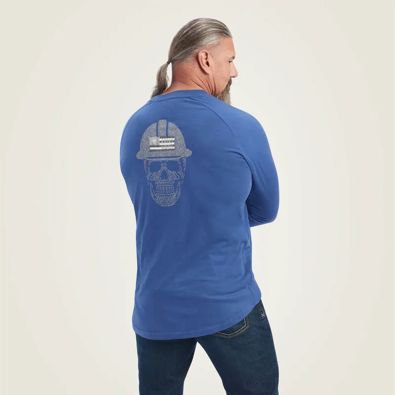 Ariat Rebar Roughneck Graphic LS T-Shirt True Blue-Alloy