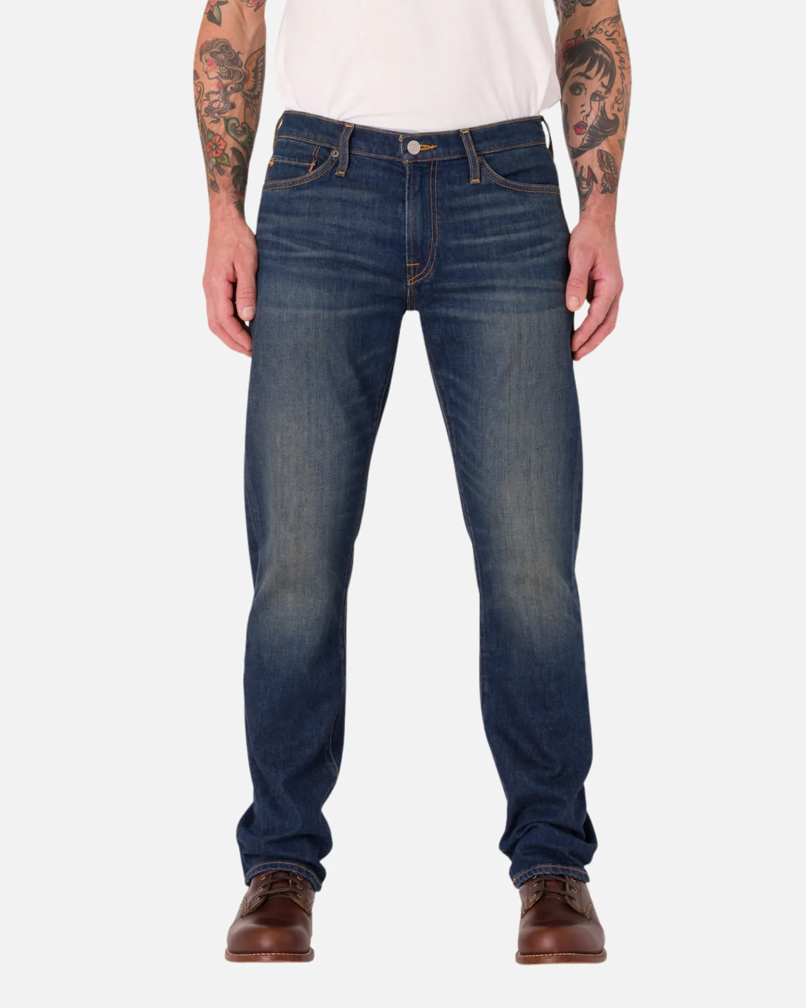 Athletic Straight Denim Jeans - Dirty Vintage