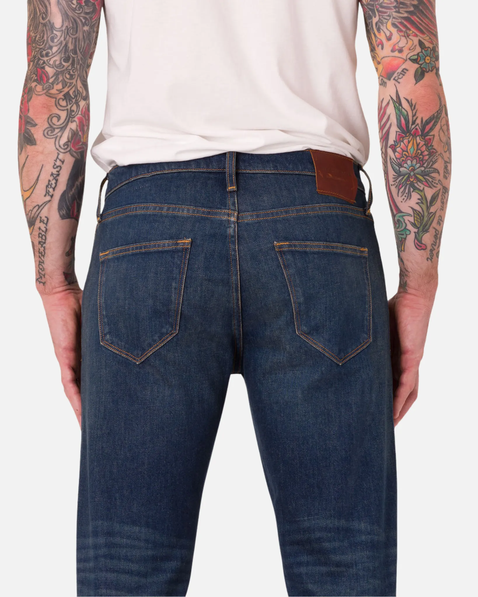 Athletic Straight Denim Jeans - Dirty Vintage