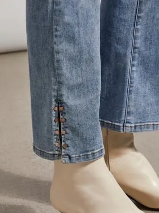 AUDREY PULL ON MICROFLARE JEANS-LT. VINTAGE