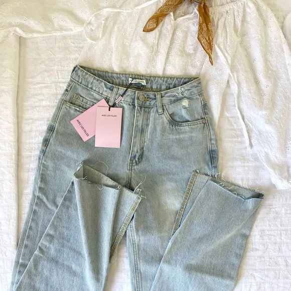 Avec Les Filles side slit flare jeans size 26
