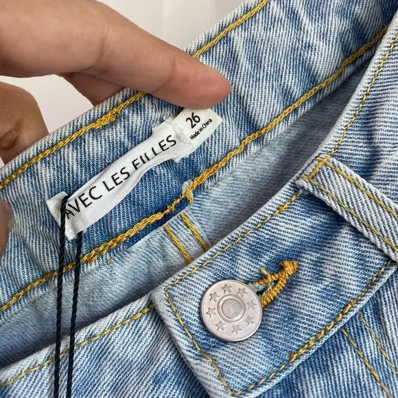 Avec Les Filles side slit flare jeans size 26