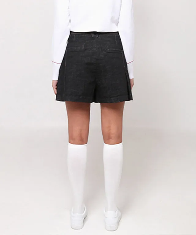 AVEN Denim Wrap Shorts - Black